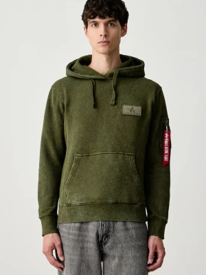 Obrázek produktu Alpha Industries mikina s kapucí pánská s bavlnou Backprint Vintage zelená