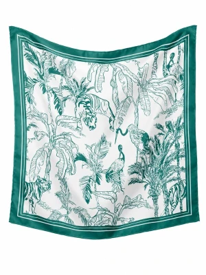 Obrázek produktu Alster Herz Šátek 'ROYAL JUNGLE' zelená / vínově červená