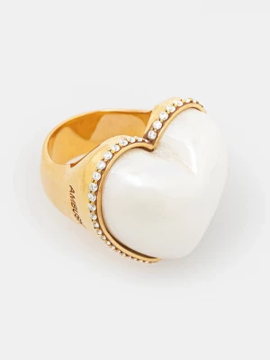 Obrázek produktu Ambush Stříbrný prsten AMBUSH Large Pearl Heart Ring zlatá