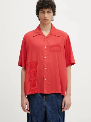 Obrázek produktu Aries Košile Aries Ancient Column Satin Viscose Hawaiian Shirt červená