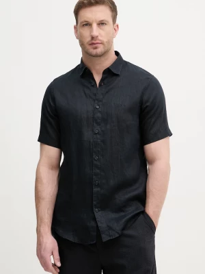 Obrázek produktu Armani Exchange košile pánská lněná námořnická modř