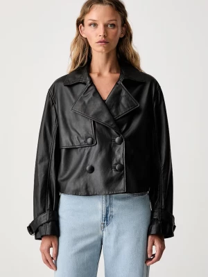 Obrázek produktu Armani Exchange krátká bunda dámská kožená černá