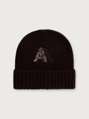 Obrázek produktu Armani Exchange pletená čepice dámská s vlnou hnědá