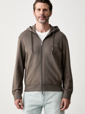 Obrázek produktu Armani Exchange rozepínací mikina s kapucí pánská bavlněná hnědá