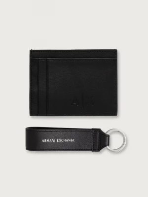 Obrázek produktu Armani Exchange sada peněženky a klíčenky kožená černá