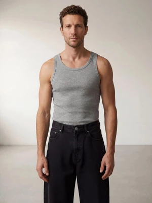 Obrázek produktu ARMIE Tričko 'The Peter Muscle-Fit Ribbed Tanktop - Light Grey Melange' světle šedá