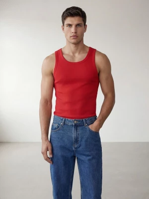 Obrázek produktu ARMIE Tričko 'The Peter Muscle-Fit Ribbed Tanktop - Red' červená