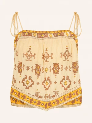 Obrázek produktu Ba&Sh Cropped Top Zeli S Třpytivou Přízí tmavě žlutá / hnědá / tmavě žlutá