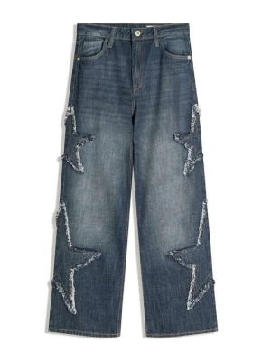 Obrázek produktu Baggy džíny Bershka tmavě modrá
