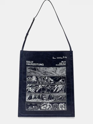 Obrázek produktu Bally Kožená taška Bally 34 x 40 x 10 cm námořnická modř