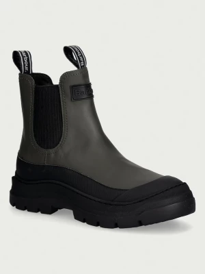 Obrázek produktu Barbour kotníkové Chelsea boty na platformě dámské kožené Harriety zelená