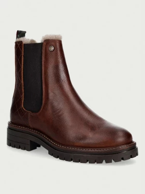 Obrázek produktu Barbour kotníkové Chelsea boty na plochém podpatku dámské kožené Evie hnědá