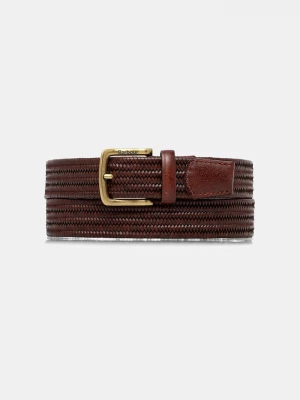 Obrázek produktu Barbour pletený pásek pánský kožený hnědá