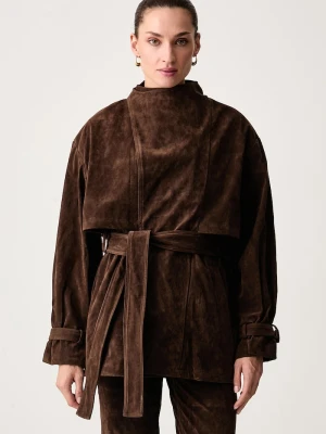 Obrázek produktu Bardot krátký kabát dámský z imitace semiše VERONICA hnědá