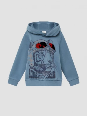 Obrázek produktu Bavlněná mikina s kapucí a fóliovým potiskem s.Oliver modrá