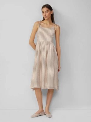 Obrázek produktu Bavlněné šaty se špagetovými ramínky a s mašličkou na zádech QS béžová