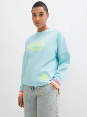 Obrázek produktu Bawełniana bluza oversize z kolorowym ściągaczem i mankietami z czystej bawełny BonPrix