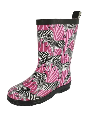 Obrázek produktu BECK Gumové holínky 'Zebra' růžová / tmavě růžová / černá / bílá