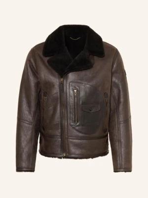 Obrázek produktu Belstaff Kožená Bunda Buxton hnědá / tmavě hnědá