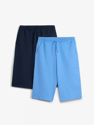 Obrázek produktu Bermudy dresowe z czystej bawełny organicznej, loose fit, 2 szt. BonPrix niebieski