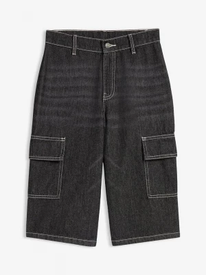 Obrázek produktu Bermudy jeansowe, loose fit, z czystej bawełny BonPrix czarny
