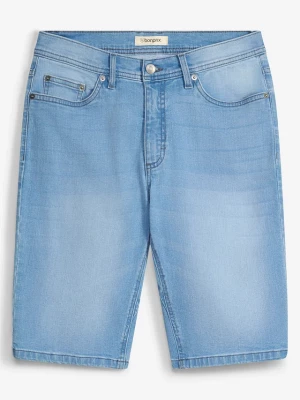 Obrázek produktu Bermudy jeansowe ze stretchem, ze wzmocnioną częścią w kroku, regular fit, 2 szt. BonPrix niebieski