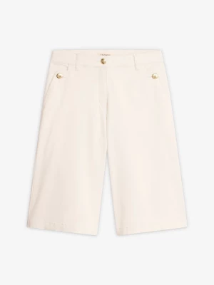 Obrázek produktu Bermudy wide leg z elastycznego diagonalu BonPrix biały