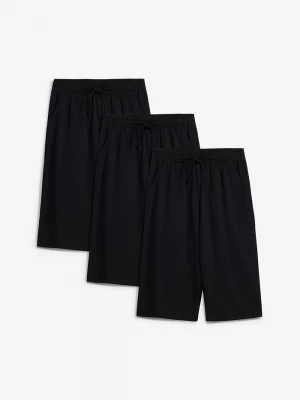 Obrázek produktu Bermudy z dżerseju za kolana (3 szt.) BonPrix czarny