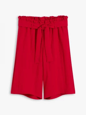 Obrázek produktu Bermudy z gumką w talii z lejącego materiału z wiskozą BonPrix czerwony