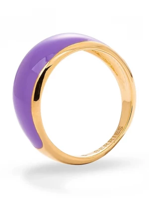 Obrázek produktu BERRIES prstýnek dámský pozlacený stříbrný s emailovým kamenem Viva Lavender Mini Ring zlatá