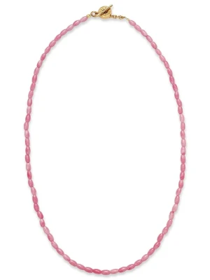 Obrázek produktu BERRIES řetízek dámský pozlacený stříbrný s korálem Meadow Necklace růžová