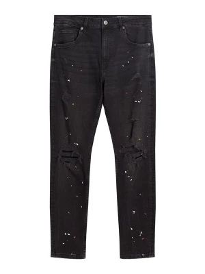 Obrázek produktu Bershka Džíny krvavě červená / černá džínovina / bílá