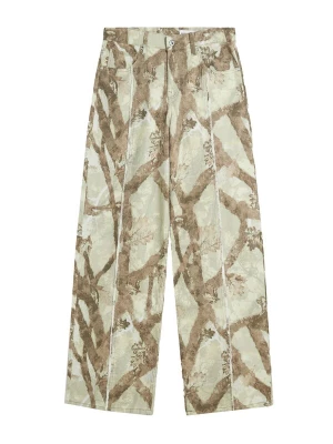 Obrázek produktu Bershka Džíny mokka / světle zelená / bílá