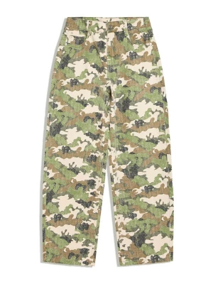 Obrázek produktu Bershka Džíny světle béžová / hnědá / zelená / černá