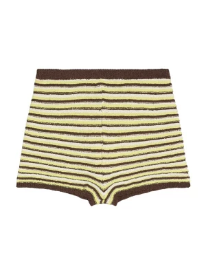 Obrázek produktu Bershka Kalhoty tmavě hnědá / světle žlutá