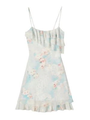 Obrázek produktu Bershka Koktejlové šaty světlemodrá / pink / bílá