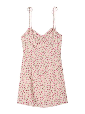 Obrázek produktu Bershka Letní šaty krémová / olivová / pink / světle růžová