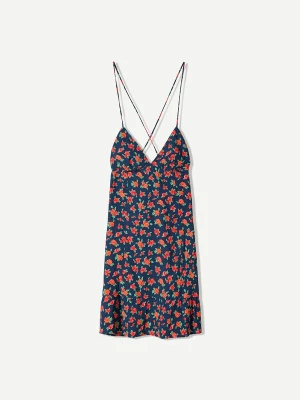 Obrázek produktu Bershka Letní šaty námořnická modř / zelená / světle červená