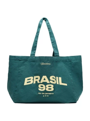 Obrázek produktu Bershka Nákupní taška 'BRASIL' světle žlutá / smaragdová