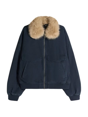 Obrázek produktu Bershka Přechodná bunda tmavě béžová / námořnická modř