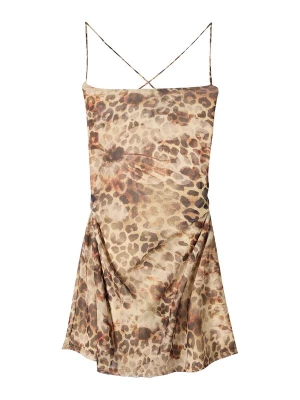 Obrázek produktu Bershka Šaty béžová / hnědá / tmavě hnědá