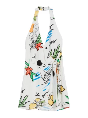 Obrázek produktu Bershka Šaty modrá / zelená / oranžová / bílá