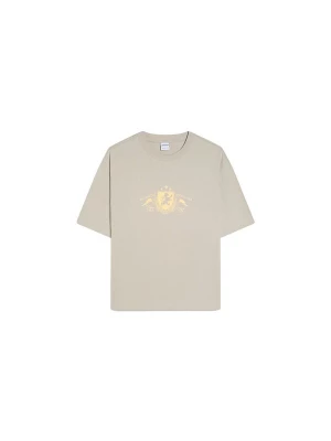 Obrázek produktu Bershka Tričko 'HERALDIC' světle žlutá / šedobéžová
