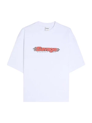 Obrázek produktu Bershka Tričko 'SAVAG' světle červená / černá / bílá