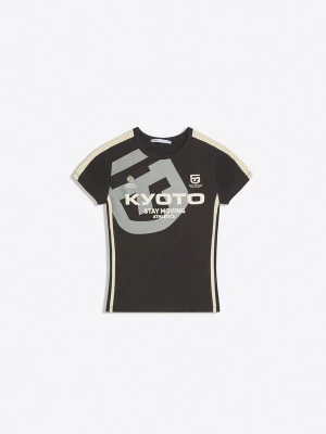Obrázek produktu Bershka Tričko šedá / antracitová / bílá