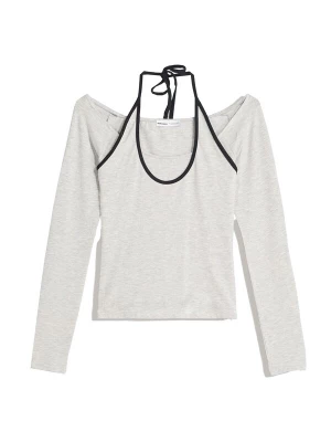 Obrázek produktu Bershka Tričko světle šedá / černá