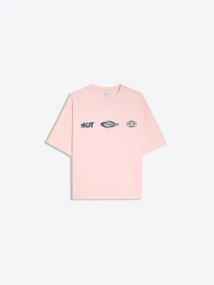 Obrázek produktu Bershka Tričko tmavě modrá / tmavě oranžová / růžová / starorůžová