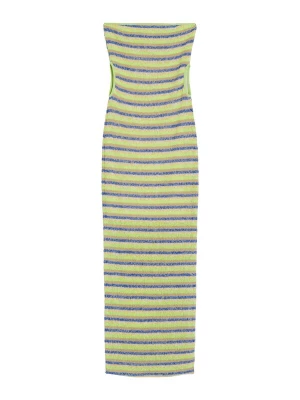 Obrázek produktu Bershka Úpletové šaty modrá / světle hnědá / světle zelená / bílá