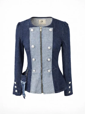 Obrázek produktu BIBI SAKALIEVA Přechodná bunda 'Military-Style Denim Jacket with Peplum Fit' tmavě modrá