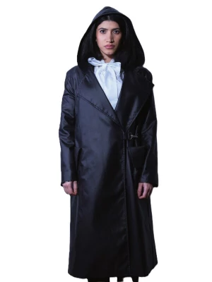 Obrázek produktu BIBI SAKALIEVA Přechodný kabát 'Black Long Hooded Trench Coat' černá